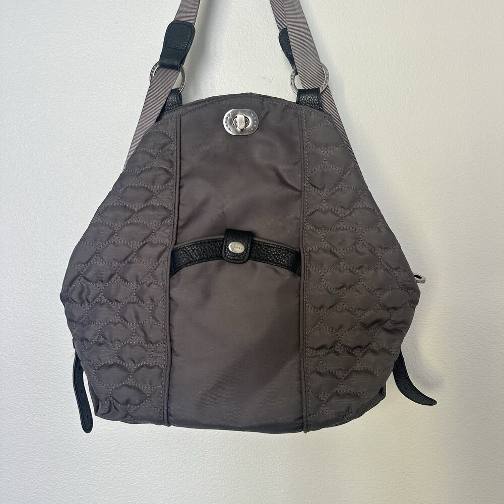 Mosey Life Baggallini Gray/Lavender Convertible Backpack Bag Travel Packable